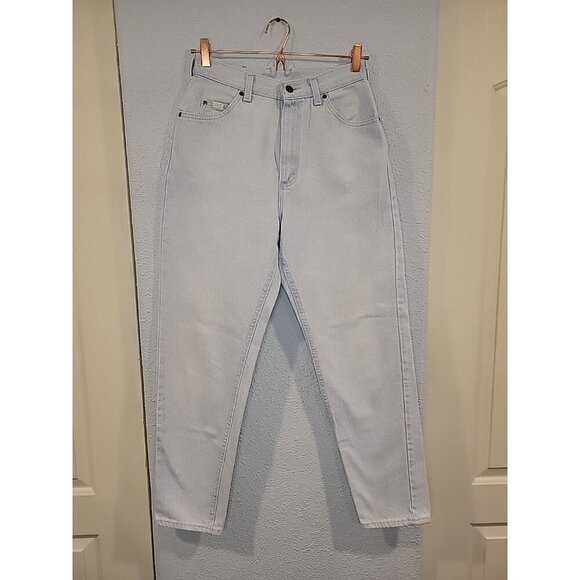 Vintage 90s Y2K Lee Tapered Mom‎ Fit Jeans Womens Size 12 Light Wash Denim 28x30 - Picture 1 of 8